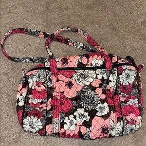 Vera Bradley Medium Floral Pink and Black Duffel Bag